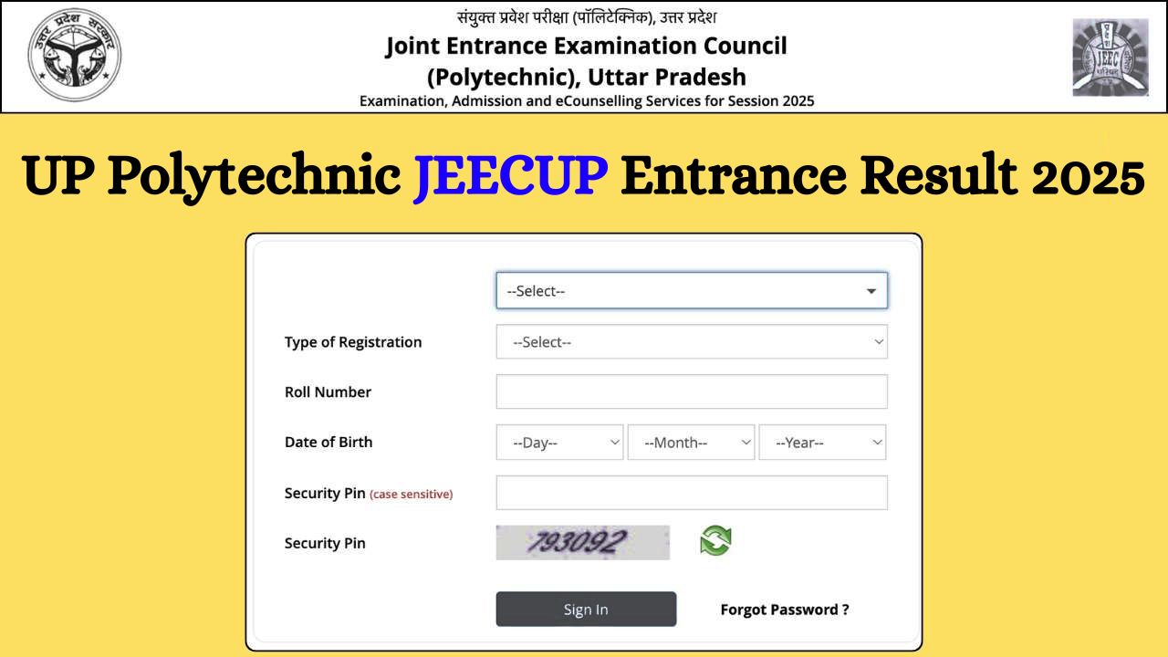 UP Polytechnic JEECUP Result 2025