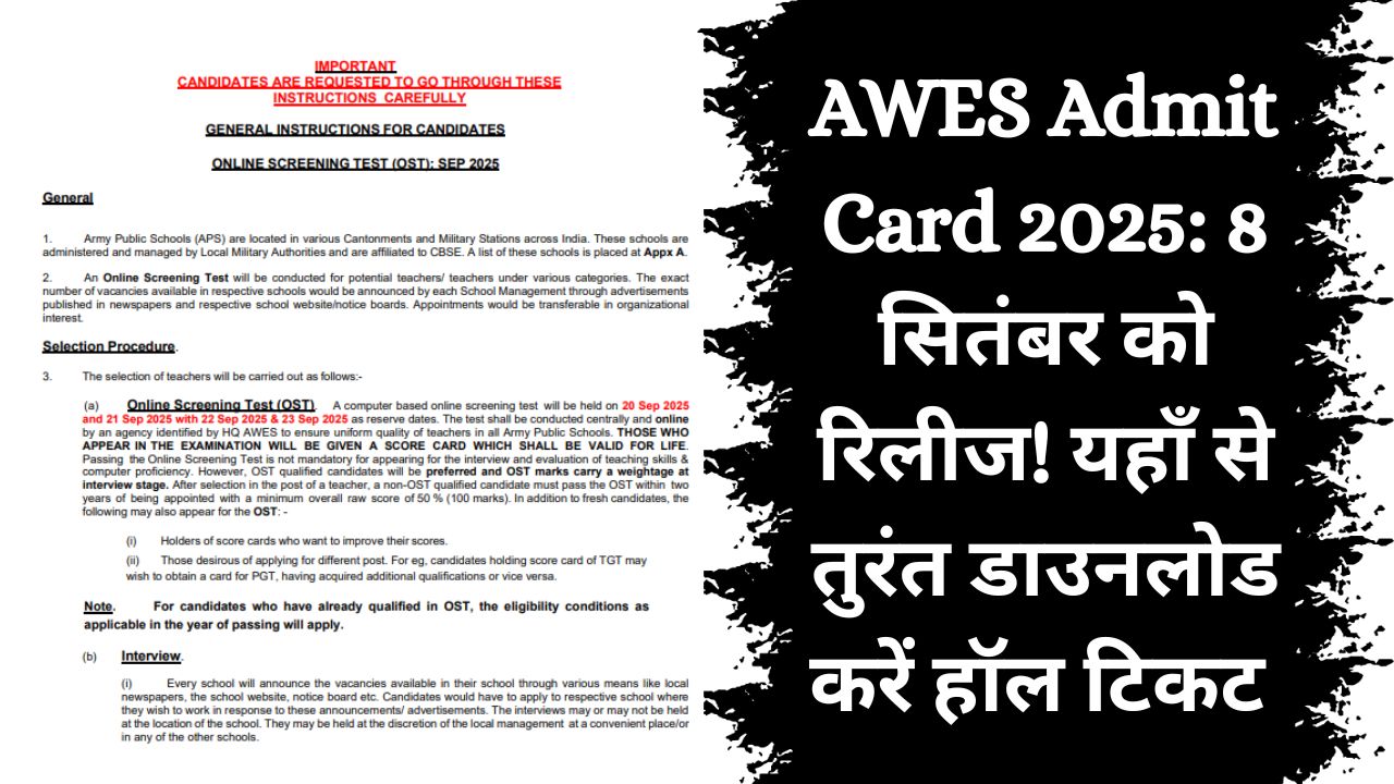 AWES Admit Card 2025