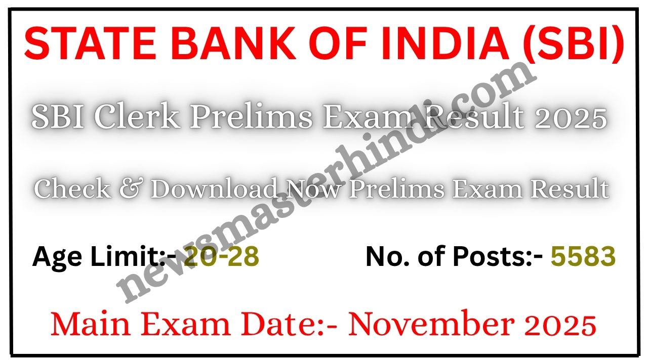 SBI Clerk Prelims Result 2025