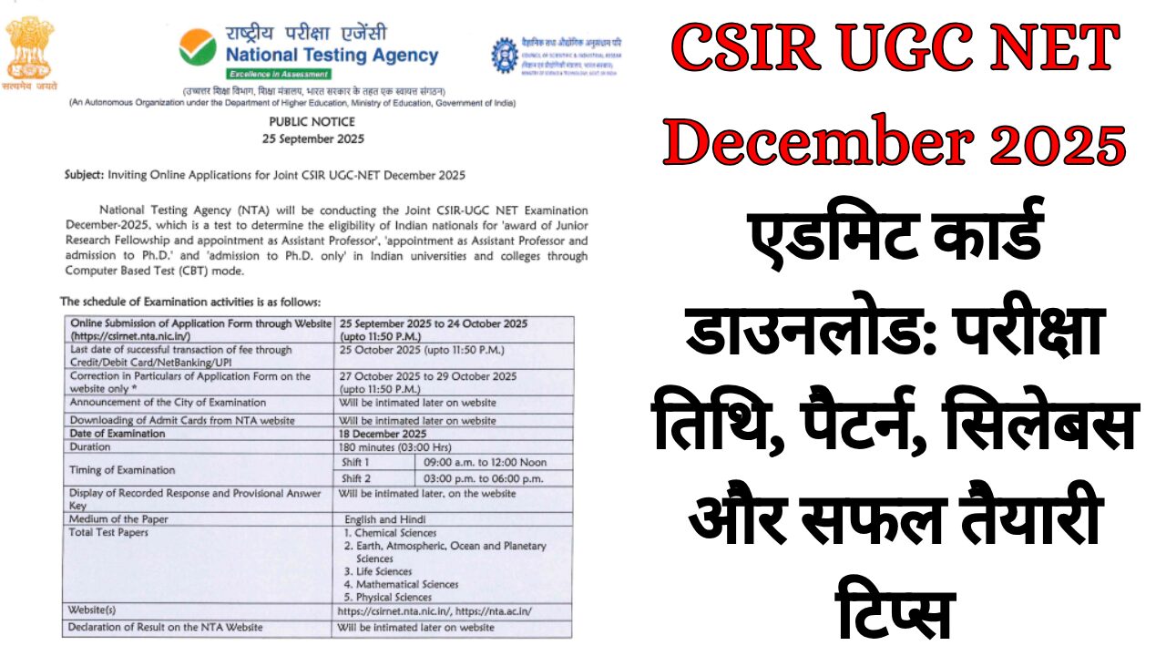 CSIR UGC NET December 2025